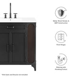 Clover 36" Bathroom Vanity Cabinet (Sink Basin Not Included) in Black Walnut