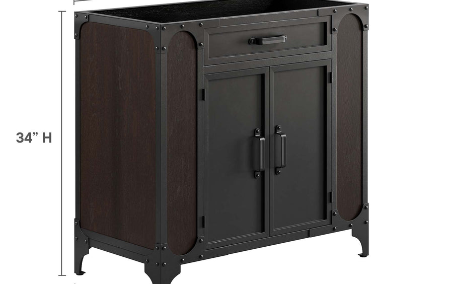 Clover 36" Bathroom Vanity Cabinet (Sink Basin Not Included) in Black Walnut