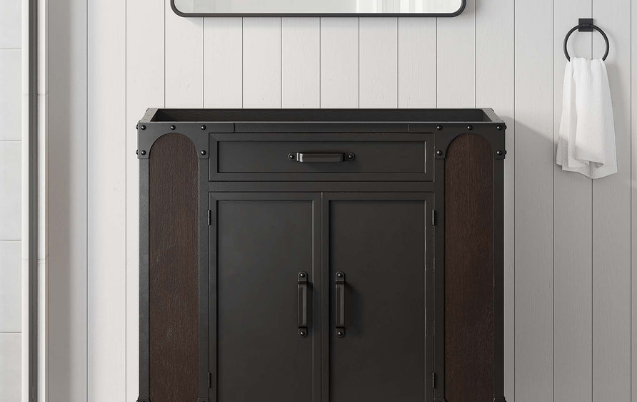 Clover 36" Bathroom Vanity Cabinet (Sink Basin Not Included) in Black Walnut