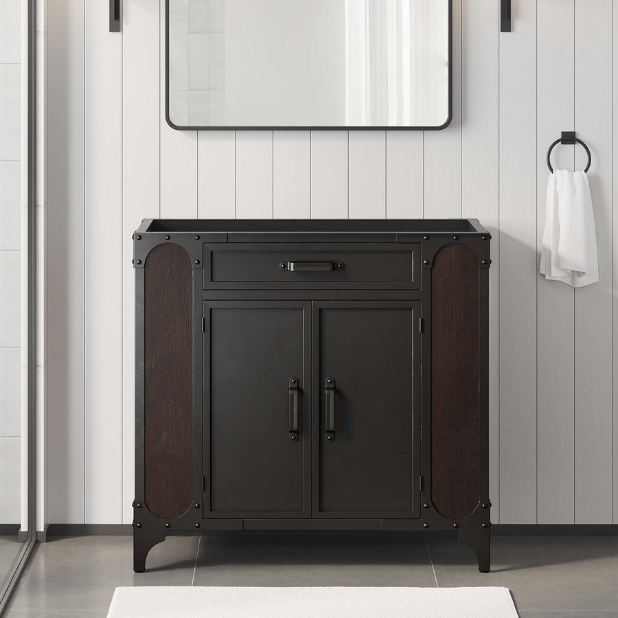 Clover 36" Bathroom Vanity Cabinet (Sink Basin Not Included) in Black Walnut