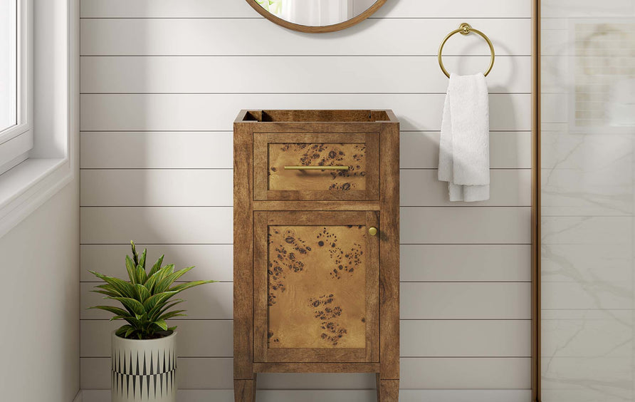 Onyx 18" Wood Bathroom Vanity Cabinet (Sink Basin Not Included) in Brown