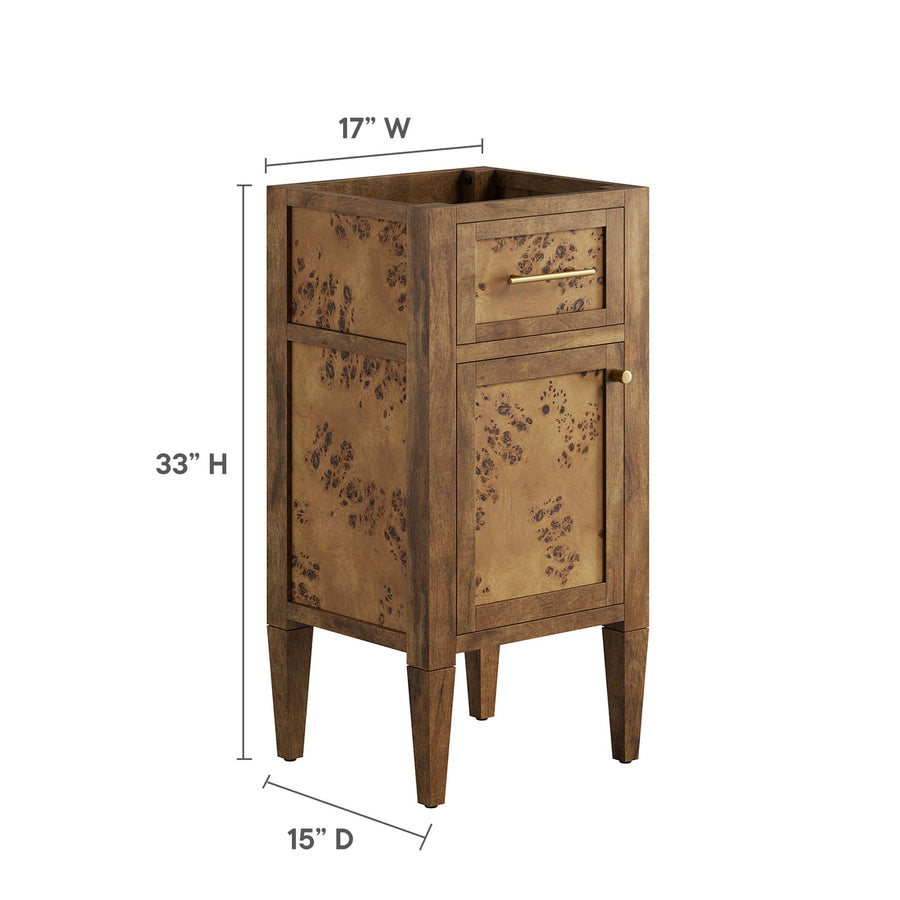 Onyx 18" Wood Bathroom Vanity Cabinet (Sink Basin Not Included) in Brown