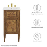 Onyx 18" Wood Bathroom Vanity Cabinet (Sink Basin Not Included) in Brown