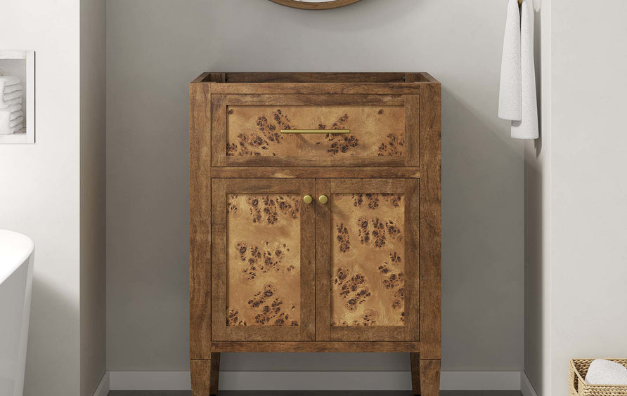 Onyx 24" Wood Bathroom Vanity Cabinet (Sink Basin Not Included) in Brown