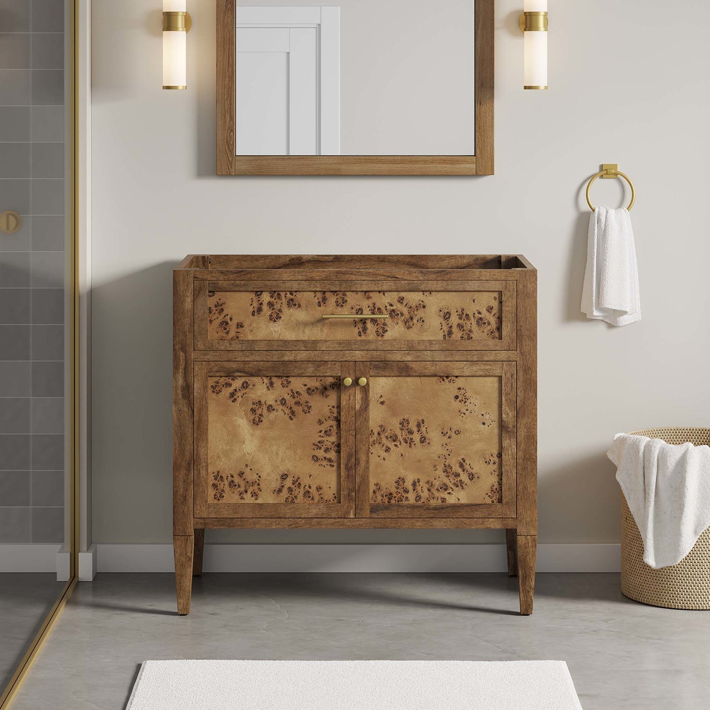 Elysian 36" Wood Bathroom Vanity Cabinet (Sink Basin Not Included) by Furniture For America