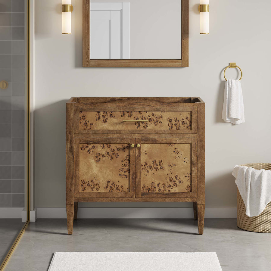 Onyx 36" Wood Bathroom Vanity Cabinet (Sink Basin Not Included) in Brown