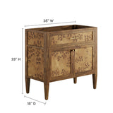 Onyx 36" Wood Bathroom Vanity Cabinet (Sink Basin Not Included) in Brown