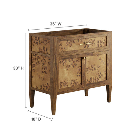 Elysian 36" Wood Bathroom Vanity Cabinet (Sink Basin Not Included) in Brown