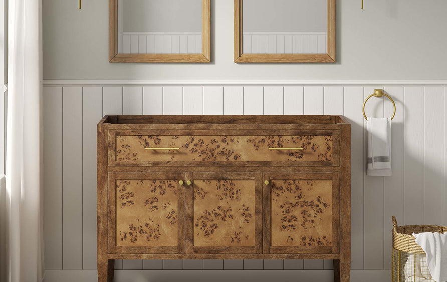 Onyx 48" Wood Bathroom Vanity Cabinet (Sink Basin Not Included) in Brown