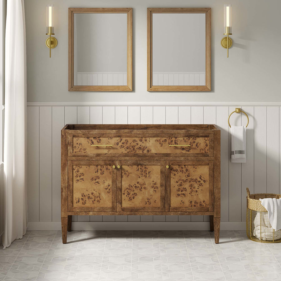Onyx 48" Wood Bathroom Vanity Cabinet (Sink Basin Not Included) in Brown