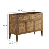 Onyx 48" Wood Bathroom Vanity Cabinet (Sink Basin Not Included) in Brown