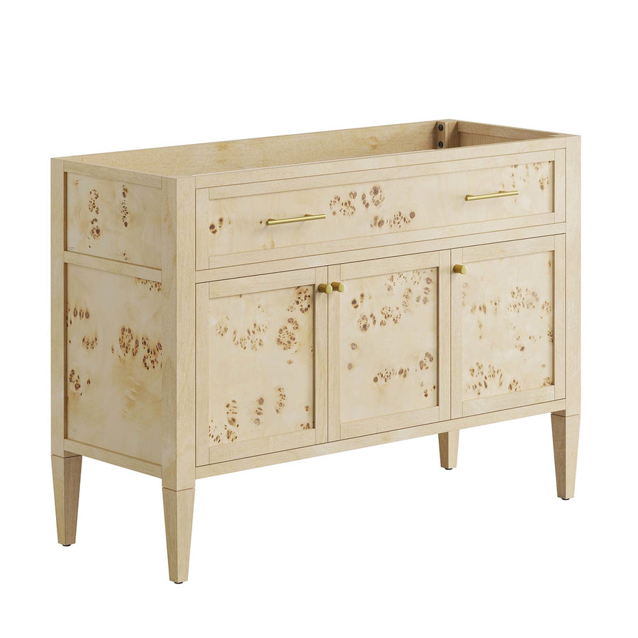 Onyx 48" Wood Bathroom Vanity Cabinet (Sink Basin Not Included) in Burl