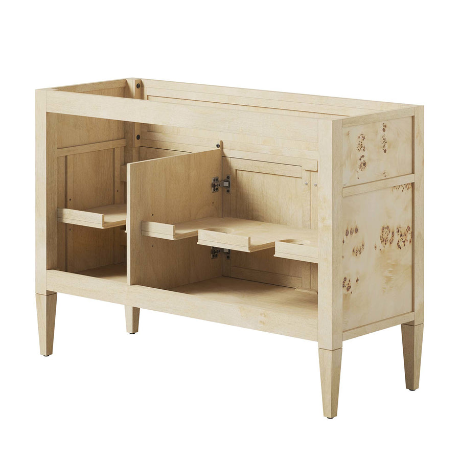 Onyx 48" Wood Bathroom Vanity Cabinet (Sink Basin Not Included) in Burl