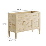 Onyx 48" Wood Bathroom Vanity Cabinet (Sink Basin Not Included) in Burl