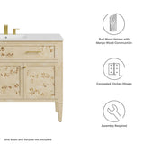 Onyx 48" Wood Bathroom Vanity Cabinet (Sink Basin Not Included) in Burl