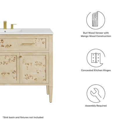 Elysian 48" Wood Bathroom Vanity Cabinet (Sink Basin Not Included) by Furniture For America