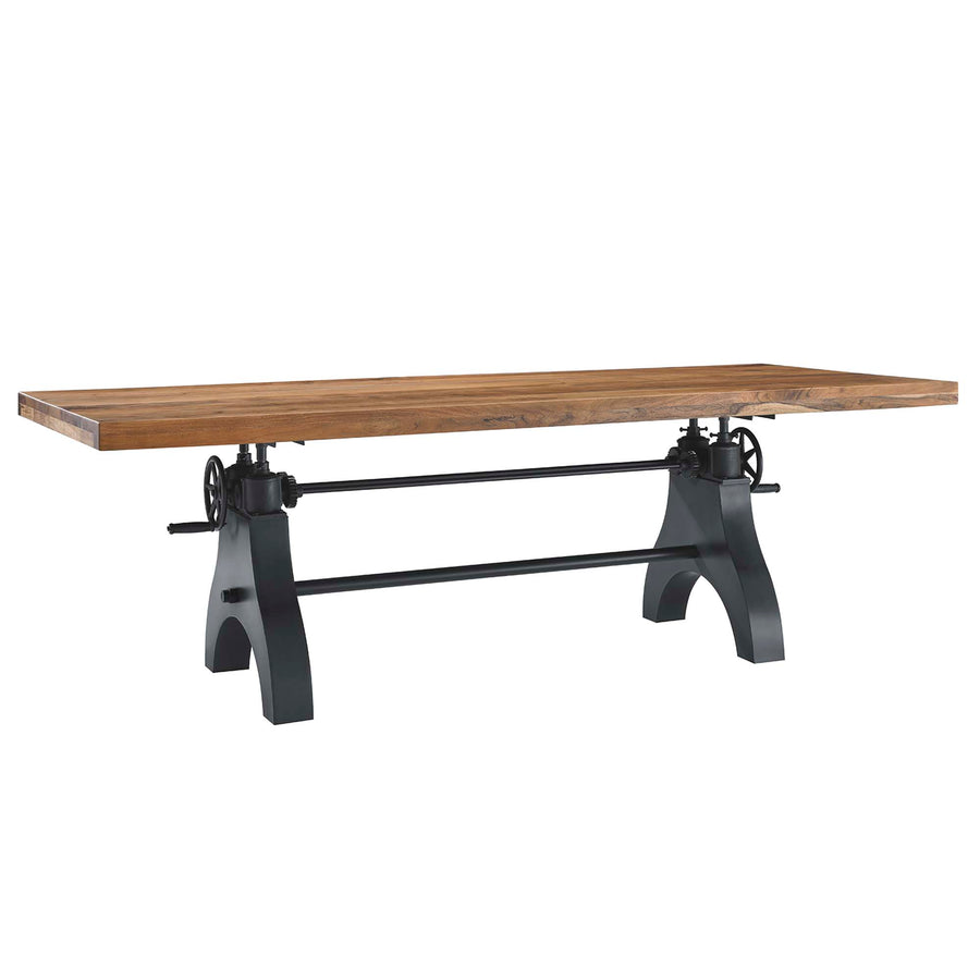 Zora 96" Crank Adjustable Height Dining and Conference Table in Black Natural