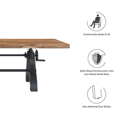 Genuine 96" Crank Adjustable Height Dining and Conference Table by Furniture For America
