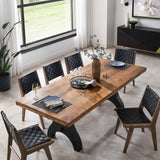 Zora 96" Crank Adjustable Height Dining and Conference Table in Black Natural