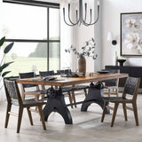 Zora 96" Crank Adjustable Height Dining and Conference Table in Black Natural