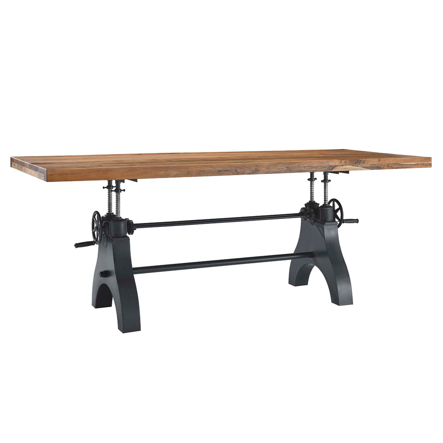 Zora 96" Crank Adjustable Height Dining and Conference Table in Black Natural