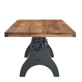 Zora 96" Crank Adjustable Height Dining and Conference Table in Black Natural