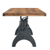Zora 96" Crank Adjustable Height Dining and Conference Table in Black Natural