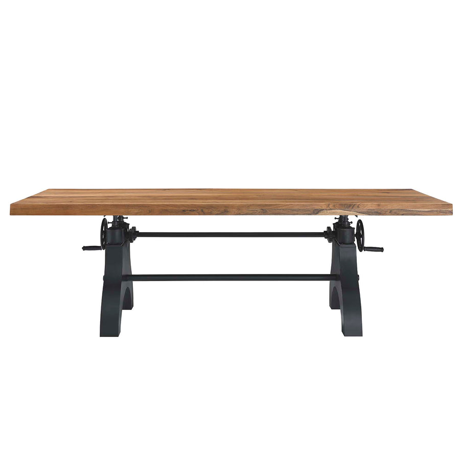 Zora 96" Crank Adjustable Height Dining and Conference Table in Black Natural