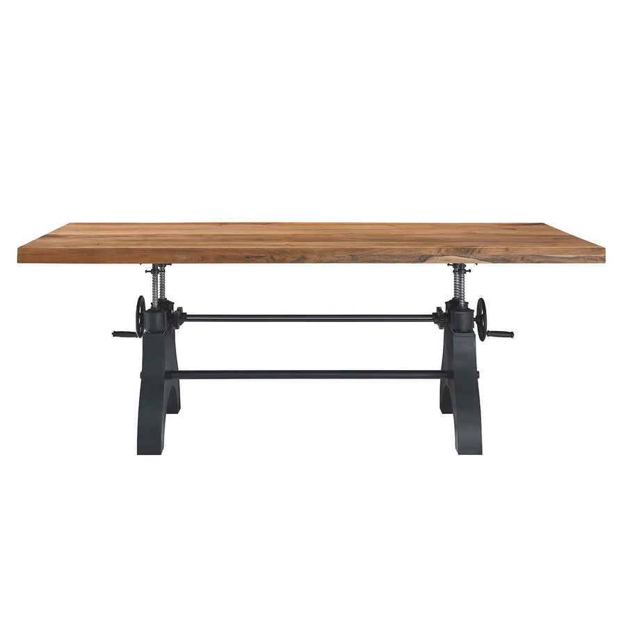 Zora 96" Crank Adjustable Height Dining and Conference Table in Black Natural