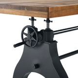 Zora 96" Crank Adjustable Height Dining and Conference Table in Black Natural