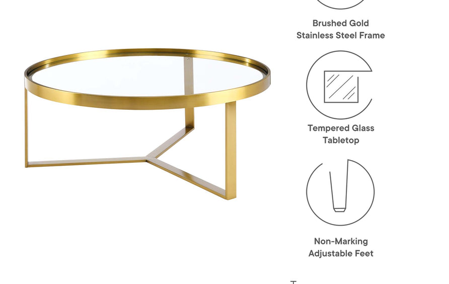 Westport Coffee Table in Gold
