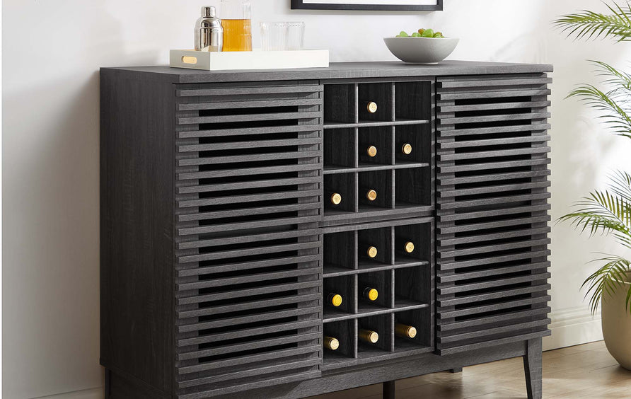 Vera Bar Cabinet in Charcoal