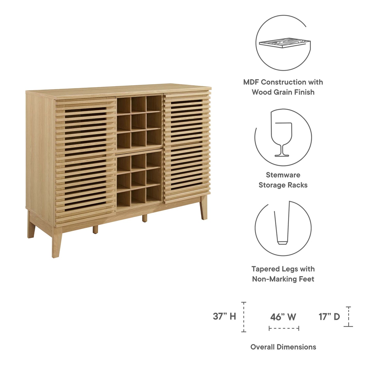 Render Bar Cabinet by Furniture For America