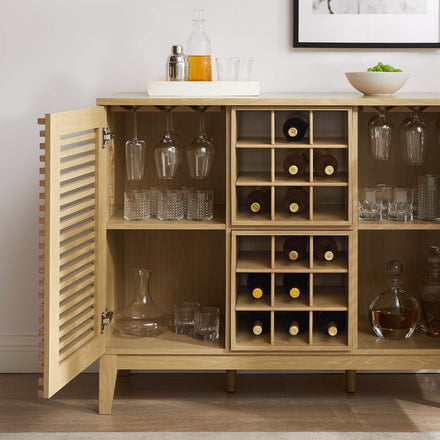Render Bar Cabinet in Oak