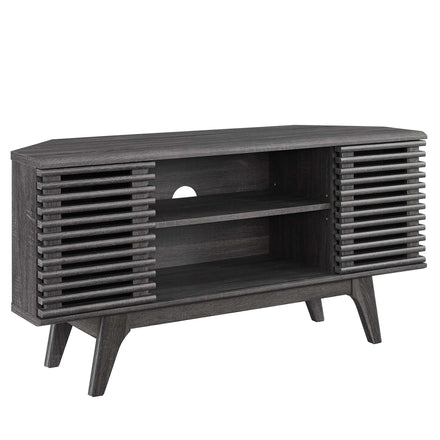 Render 46" Corner TV Stand in Charcoal