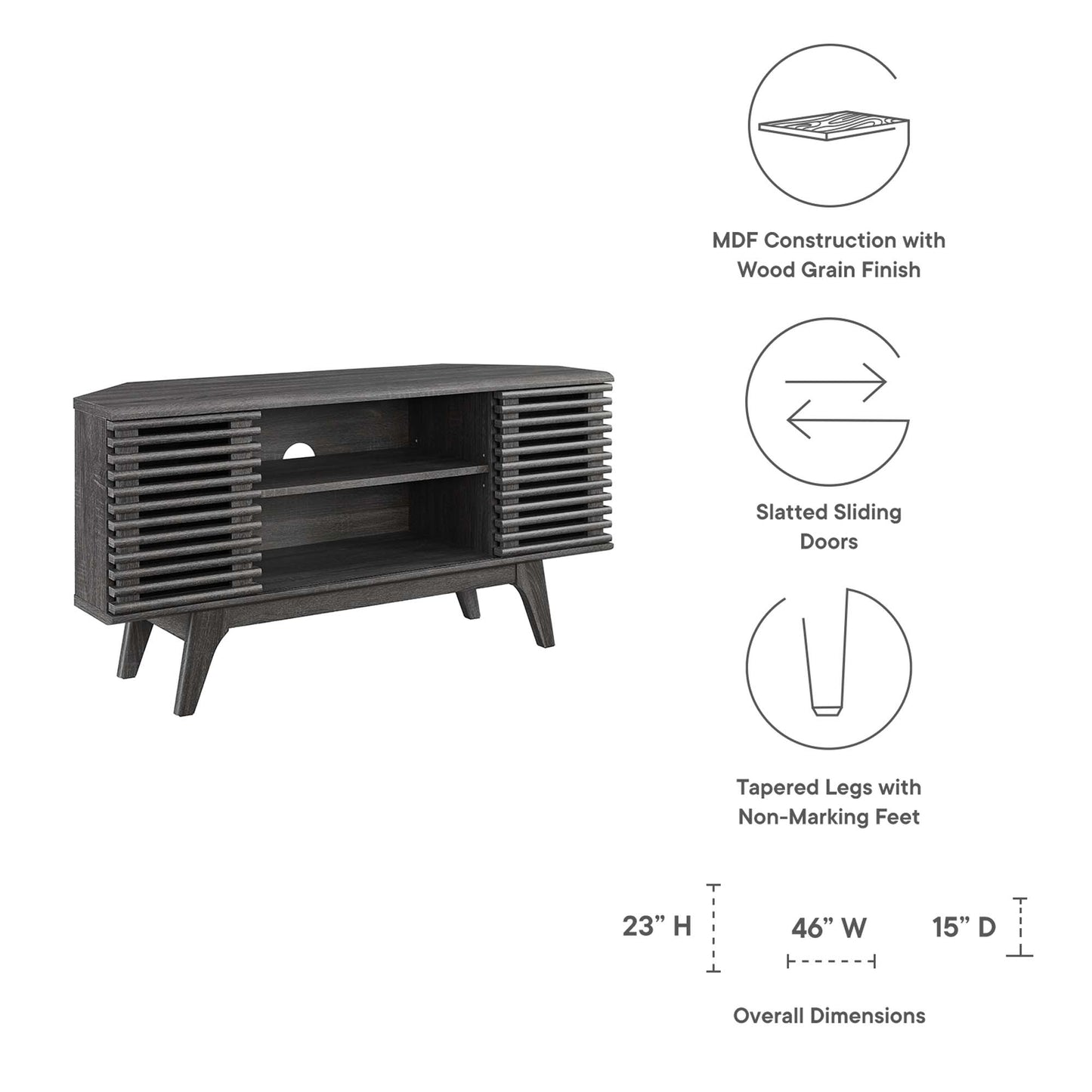 Render 46" Corner TV Stand by Furniture For America