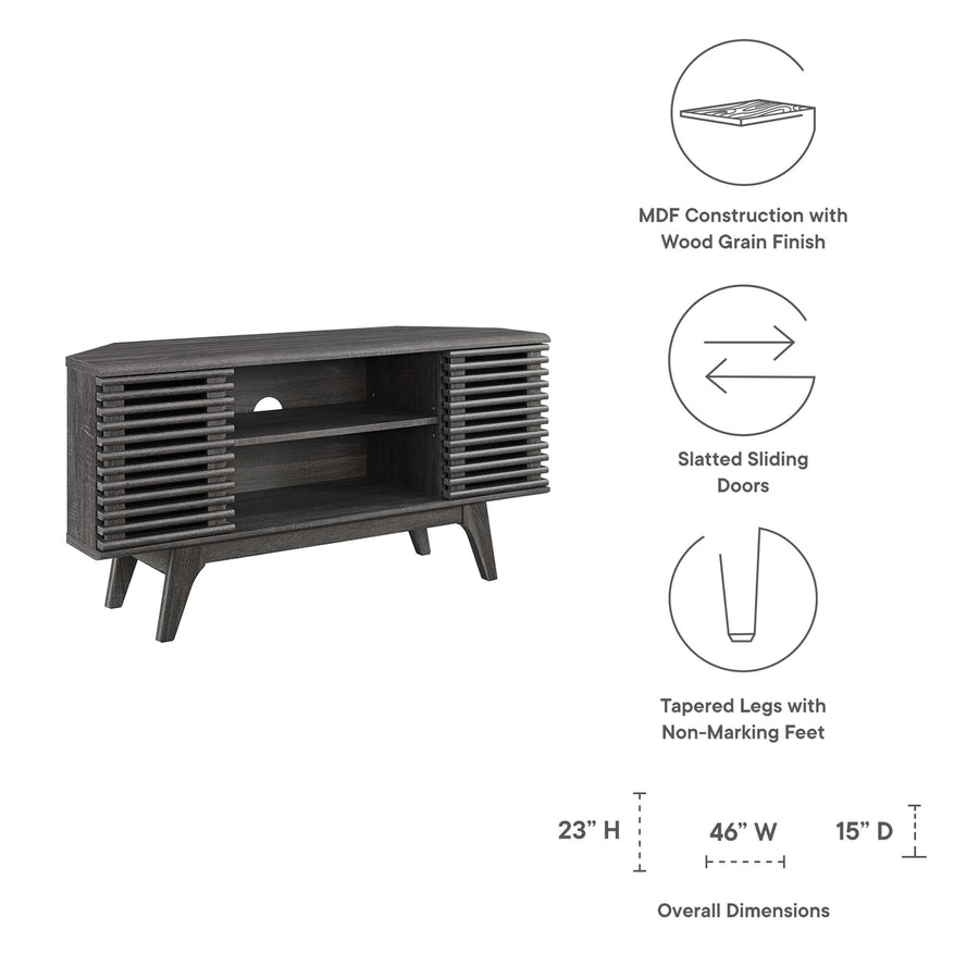 Vera 46" Corner TV Stand in Charcoal