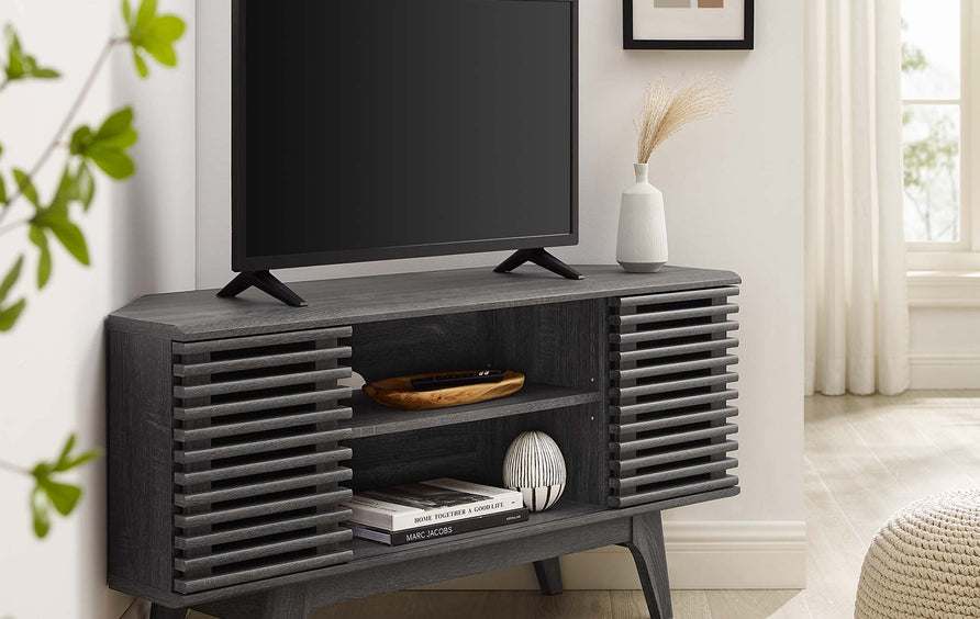 Vera 46" Corner TV Stand in Charcoal