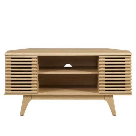 Render 46" Corner TV Stand in Oak