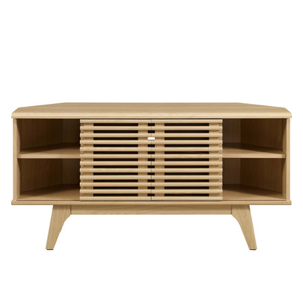 Render 46" Corner TV Stand in Oak