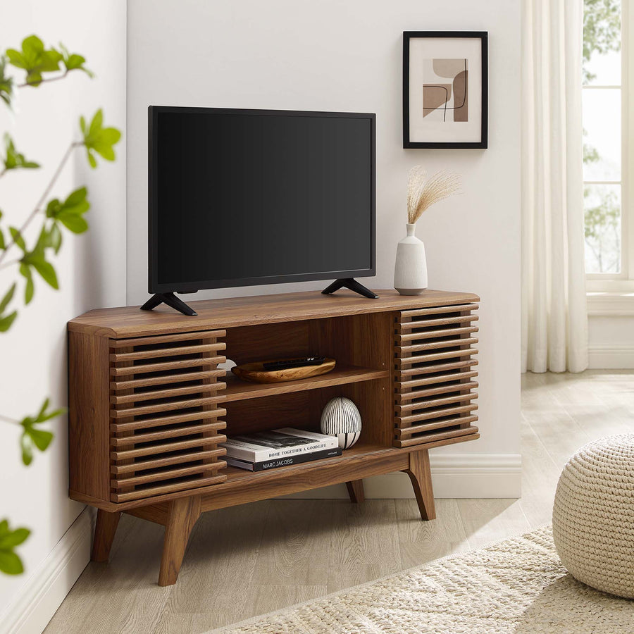 Vera 46" Corner TV Stand in Walnut
