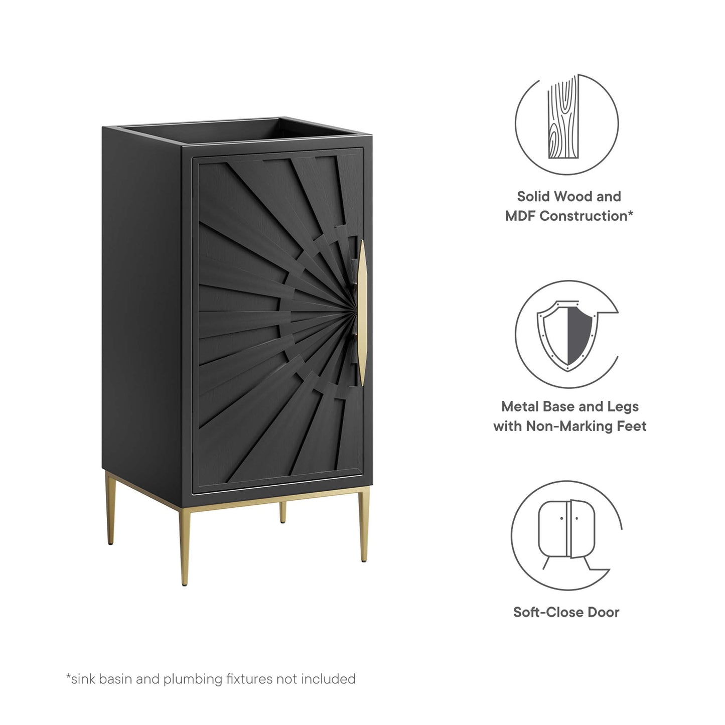 Awaken 18" Bathroom Vanity Cabinet by Furniture For America