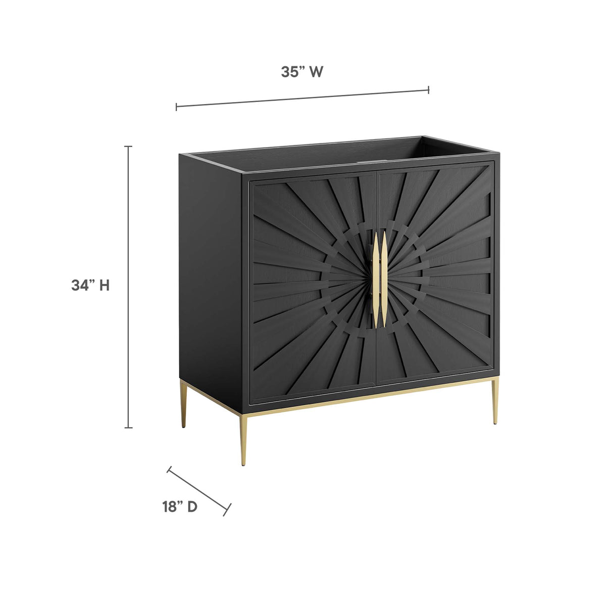 Awaken 36" Bathroom Vanity Cabinet in Black