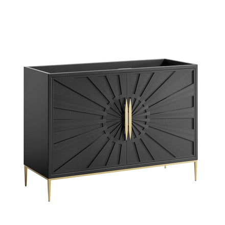 Awaken 48" Double or Single Sink Compatible (Not Included) Bathroom Vanity Cabinet in Black
