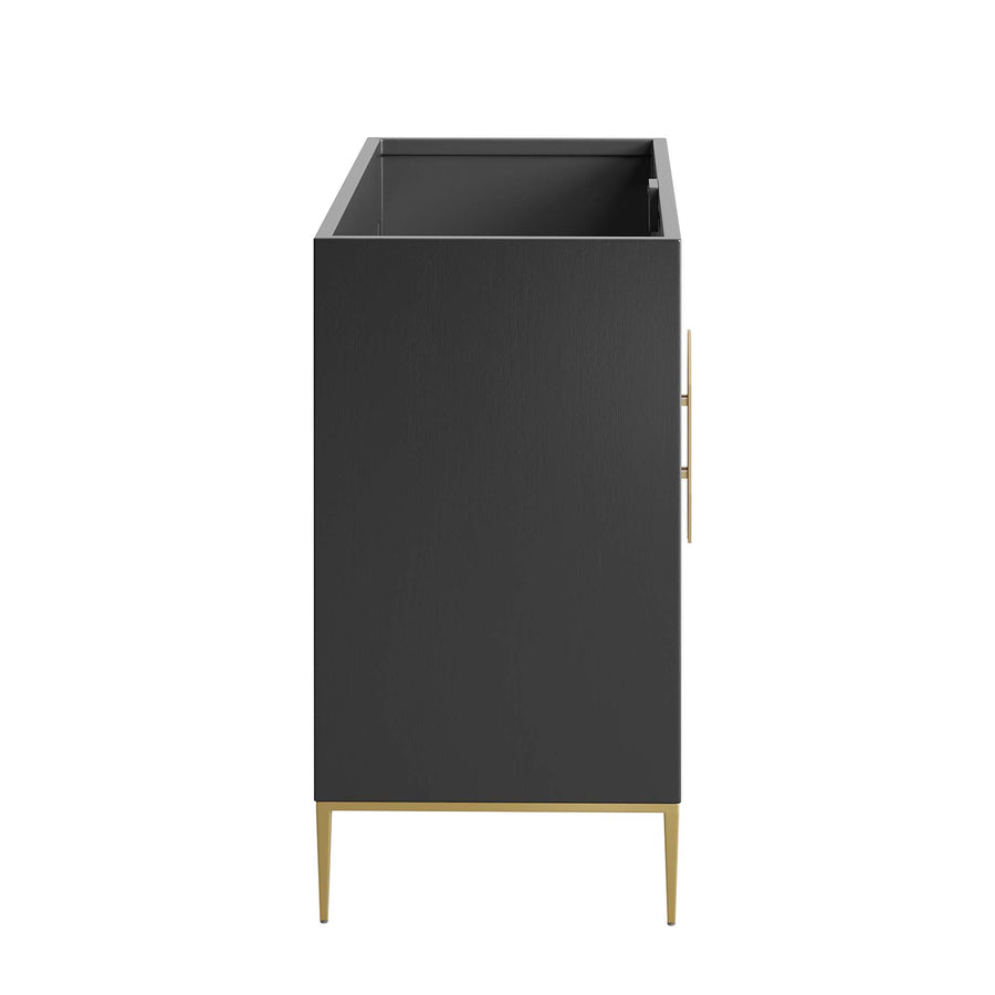 Briar 48" Double or Single Sink Compatible (Not Included) Bathroom Vanity Cabinet in Black
