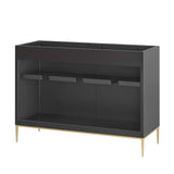 Briar 48" Double or Single Sink Compatible (Not Included) Bathroom Vanity Cabinet in Black
