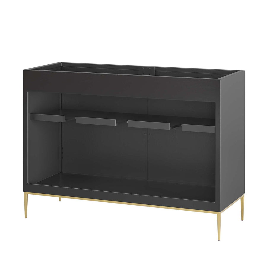 Briar 48" Double or Single Sink Compatible (Not Included) Bathroom Vanity Cabinet in Black