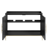 Briar 48" Double or Single Sink Compatible (Not Included) Bathroom Vanity Cabinet in Black