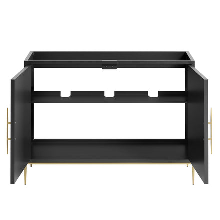 Awaken 48" Double or Single Sink Compatible (Not Included) Bathroom Vanity Cabinet in Black