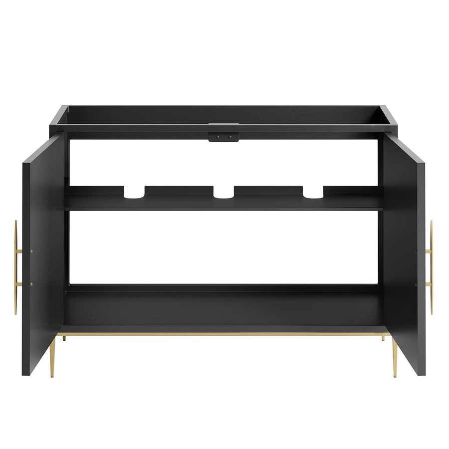 Briar 48" Double or Single Sink Compatible (Not Included) Bathroom Vanity Cabinet in Black